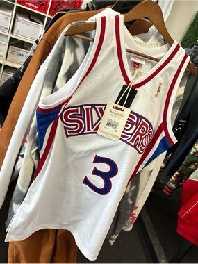 New Rare Mitchell & Ness Allen Iverson #3 76ers 96-97 Jersey SZ L 44 Philly NBA
